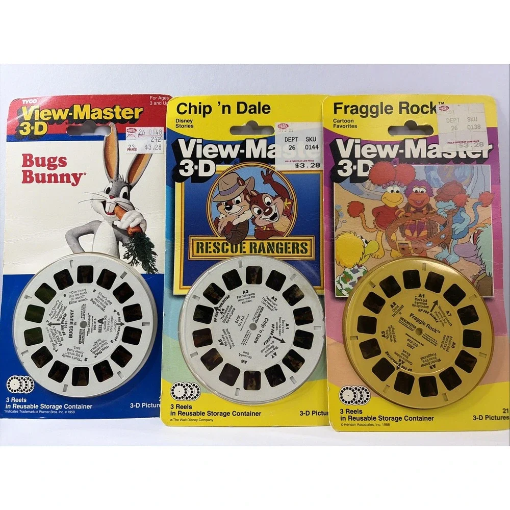 Lot of 3 - 3d View-Master 3 Reel Packets NEW FACTORY SEALED 1988-1990